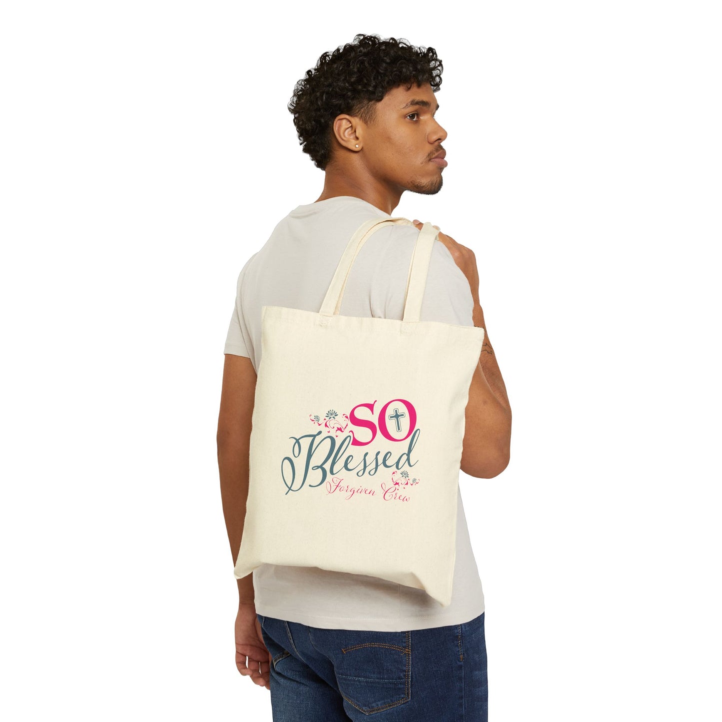 Forgiven Crew Christian Cotton Canvas Tote Bag SO BLESSES